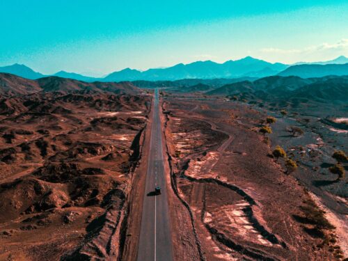 Road route used for Oman visa change by bus from Dubai UAE